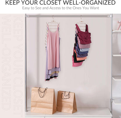ZEDODIER 3 Pack Tank Top Hanger, Space Saving Bra Hangers, Non-Slip Hanging Sport Bras Holder