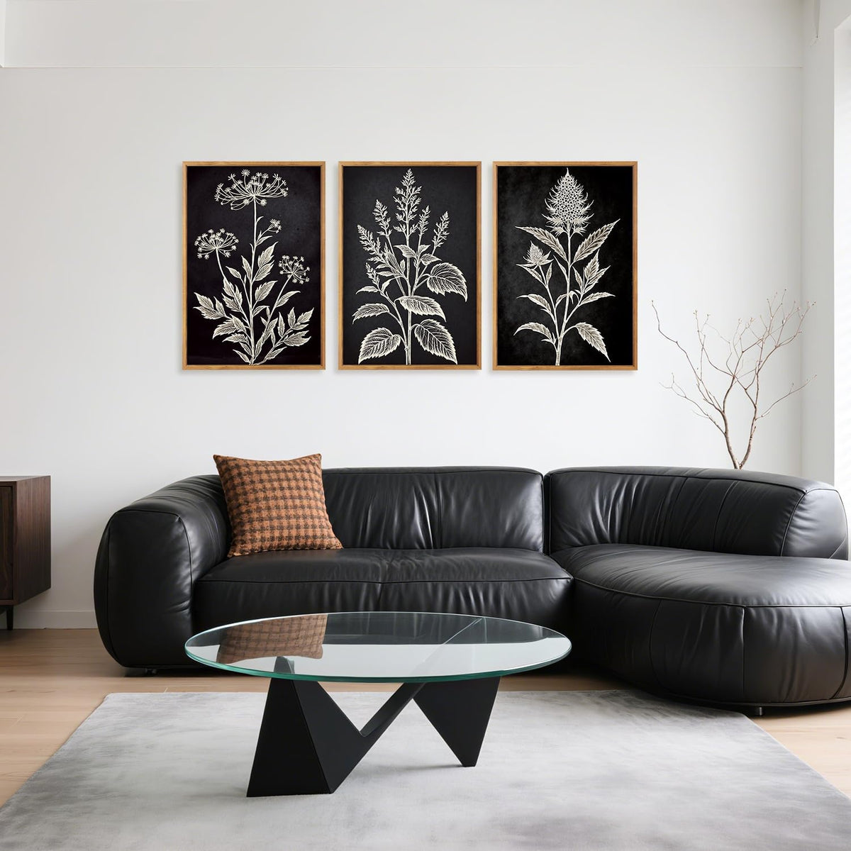 HPNIUB Vintage Floral Framed Canvas Wall Art Set, Minimalist Botanical Wall Decor, Nature Inspired
