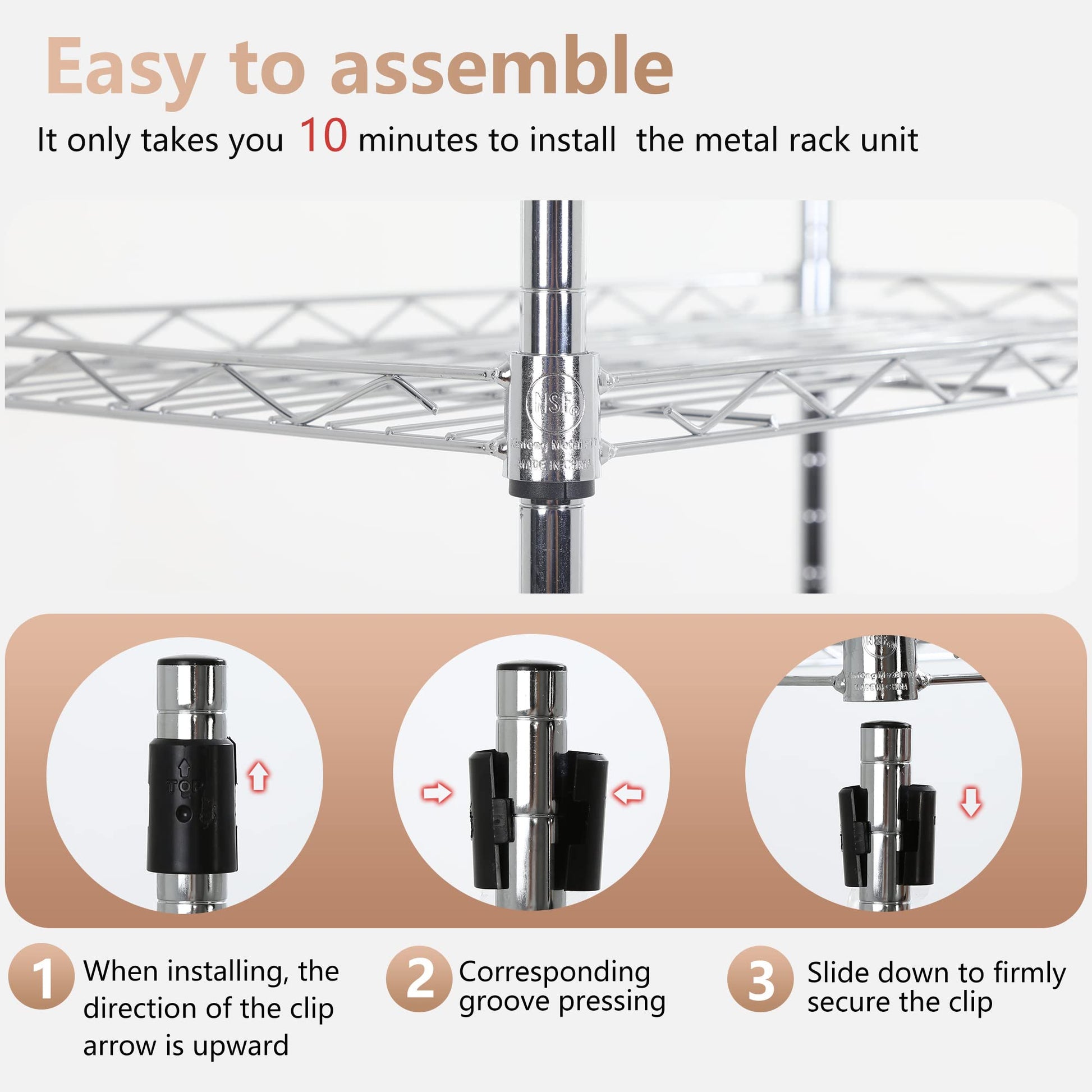 FDW 6 Tier Wire Shelving Units 23L x 13W x 59H Adjustable Metal Storage Rack NSF Pantry Shelves