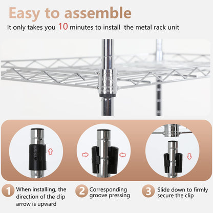 FDW 6 Tier Wire Shelving Units 23L x 13W x 59H Adjustable Metal Storage Rack NSF Pantry Shelves