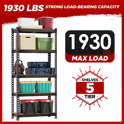 BestOffice 5 Tier Storage Shelves Adjustable Garage Shelves 15.7" D x 35.4" W x 72" H Heavy Duty