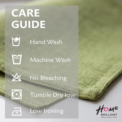 Home Brilliant Green Placemats Set of 8 Washable Place Mats Linen Placemats Heat Resistant Table