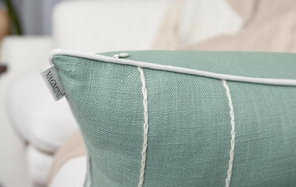 VAGMINE Hand Embroidered Daisy Accent Throw Pillow Cover - 20x20 Inches Square - 100% Cotton Light