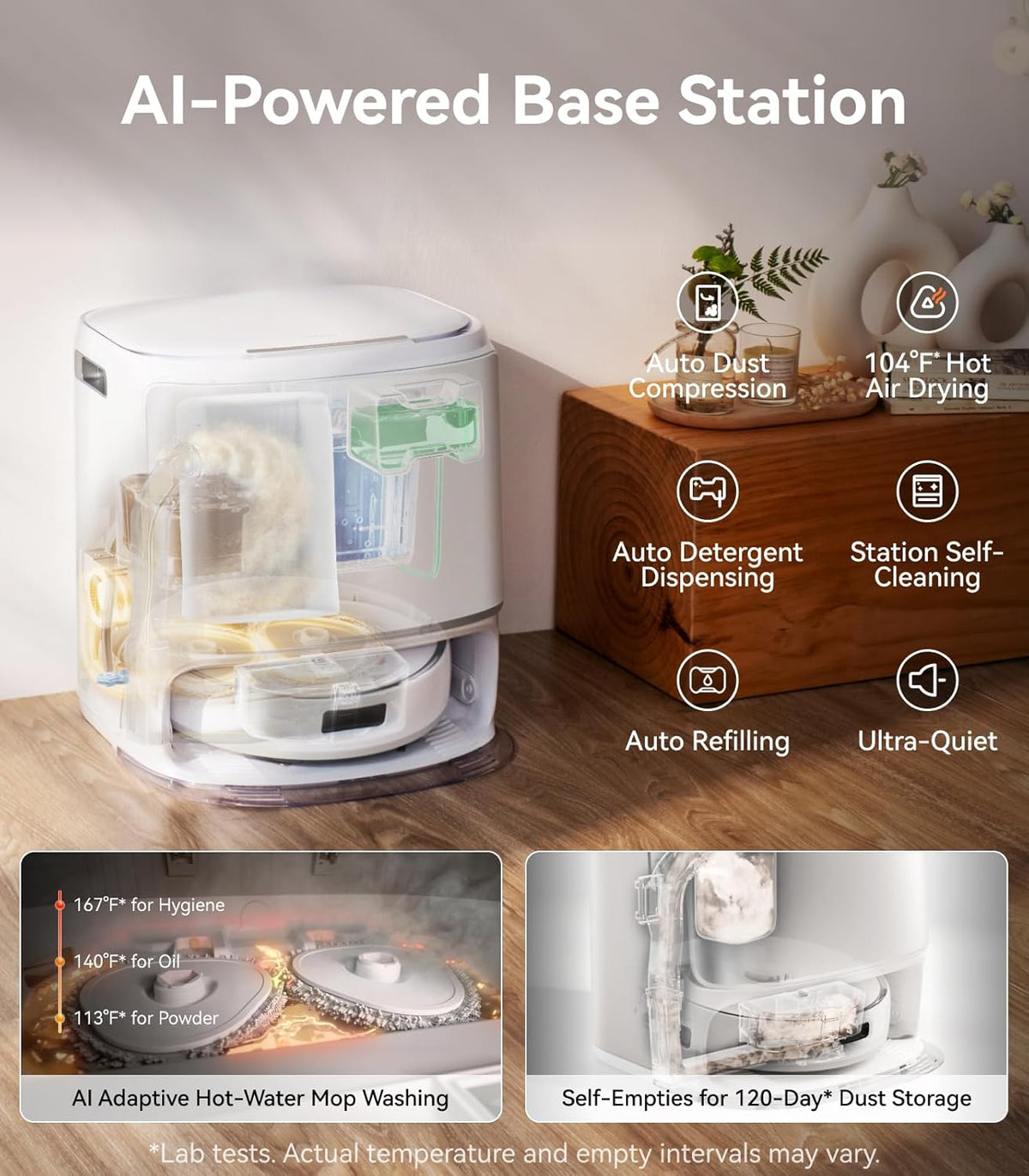 NARWAL Freo Z10 Robot Vacuum and Mop Combo, Tangle Free Robot Mop, 15,000Pa Suction, Adapts to