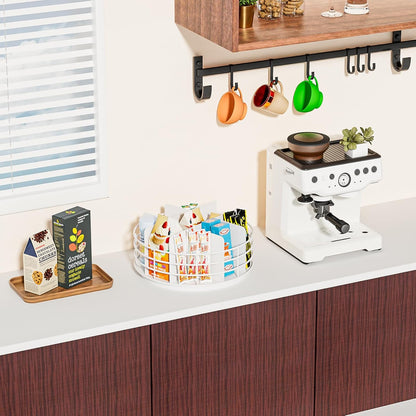 Snack Organizer - Versatile Snack Storage, Lazy Susan with Convenient Grab-and-Go Design, Metal