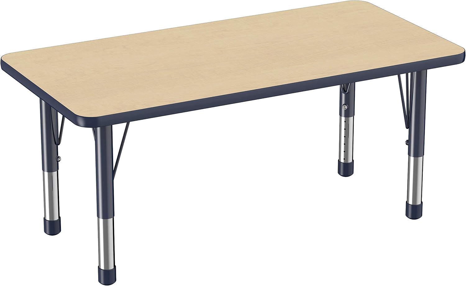 FDP Rectangle Activity School and Kids Classroom Table (24 x 48 inch), Toddler Legs, Adjustable