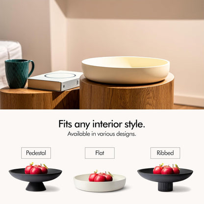 KIVY Concrete Fruit Bowl for Kitchen Counter - Large Decorative Bowl for Home Decor - Modern Key