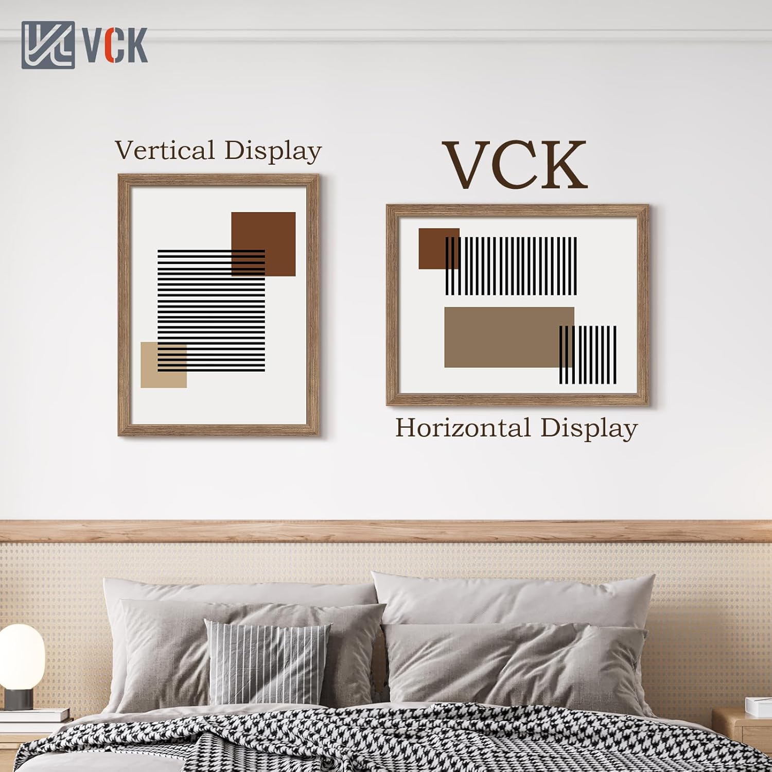 VCK 18x24 Poster Frame 3 Pack, Brown Walnut Wood Picture Frame, Exclusive Wood Grain, Wall Mounting