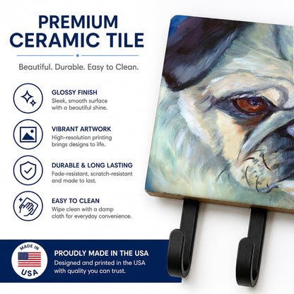 Caroline's Treasures 7422TH68 Pug in Thought Leash or Key Holder, Wall Hooks, Key Hooks Holder