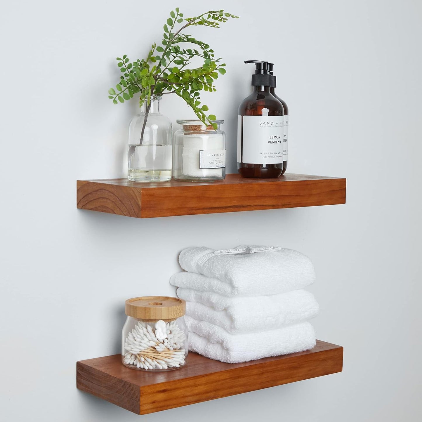 Homeforia 16 inch Oak Floating Shelf, High End Solid Real Wood 16inch Small Floating Shelves for