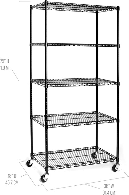 Seville Classics UltraDurable Heavy Duty NSF Solid Steel Wire Rack Storage Unit, Organizer for