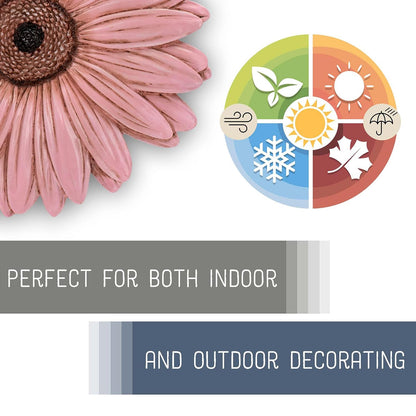 NAT & Jules Gerbera Daisy Flower Shaped Dimensional Indoor Outdoor 12 inch Cast Resin Decorative