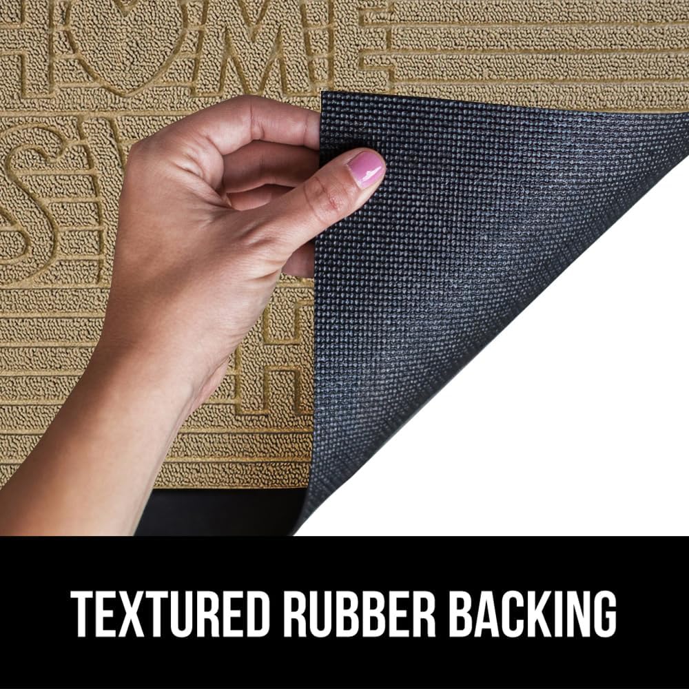 GORILLA GRIP 100% Waterproof All-Season WeatherMax Doormat, 47x35, US Designed Natural Rubber