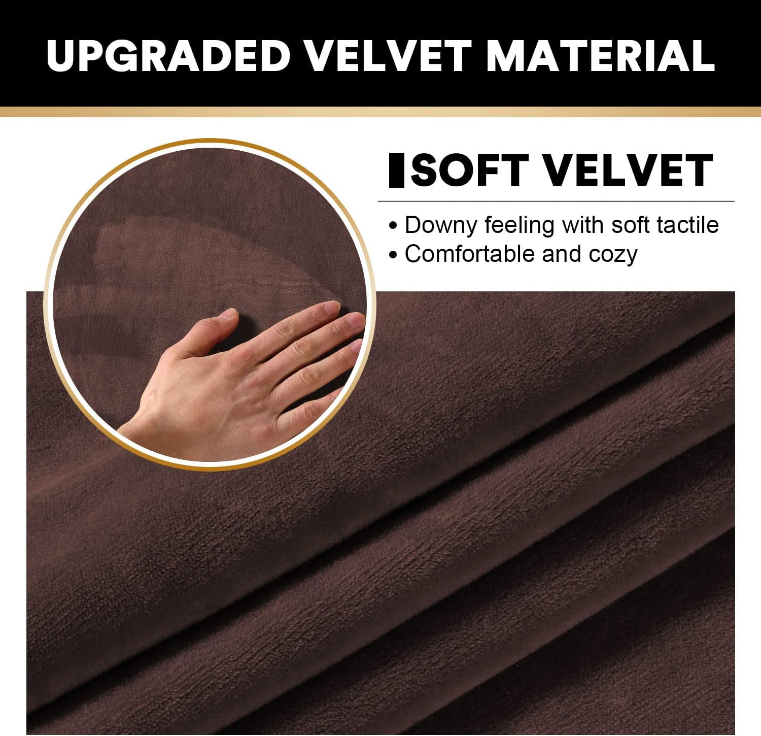 PrinceDeco Sectional Couch Covers 3 Pieces Velvet Sofa Covers L Shape Soft Couch Covers for