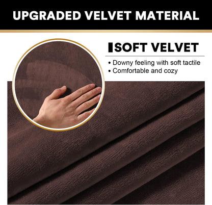 PrinceDeco Sectional Couch Covers 3 Pieces Velvet Sofa Covers L Shape Soft Couch Covers for