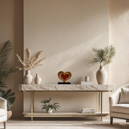 Decozen Gifts for Mom - Wooden Heart Sculpture - Mother's Day Birthday Gifts, Home, Office, Living