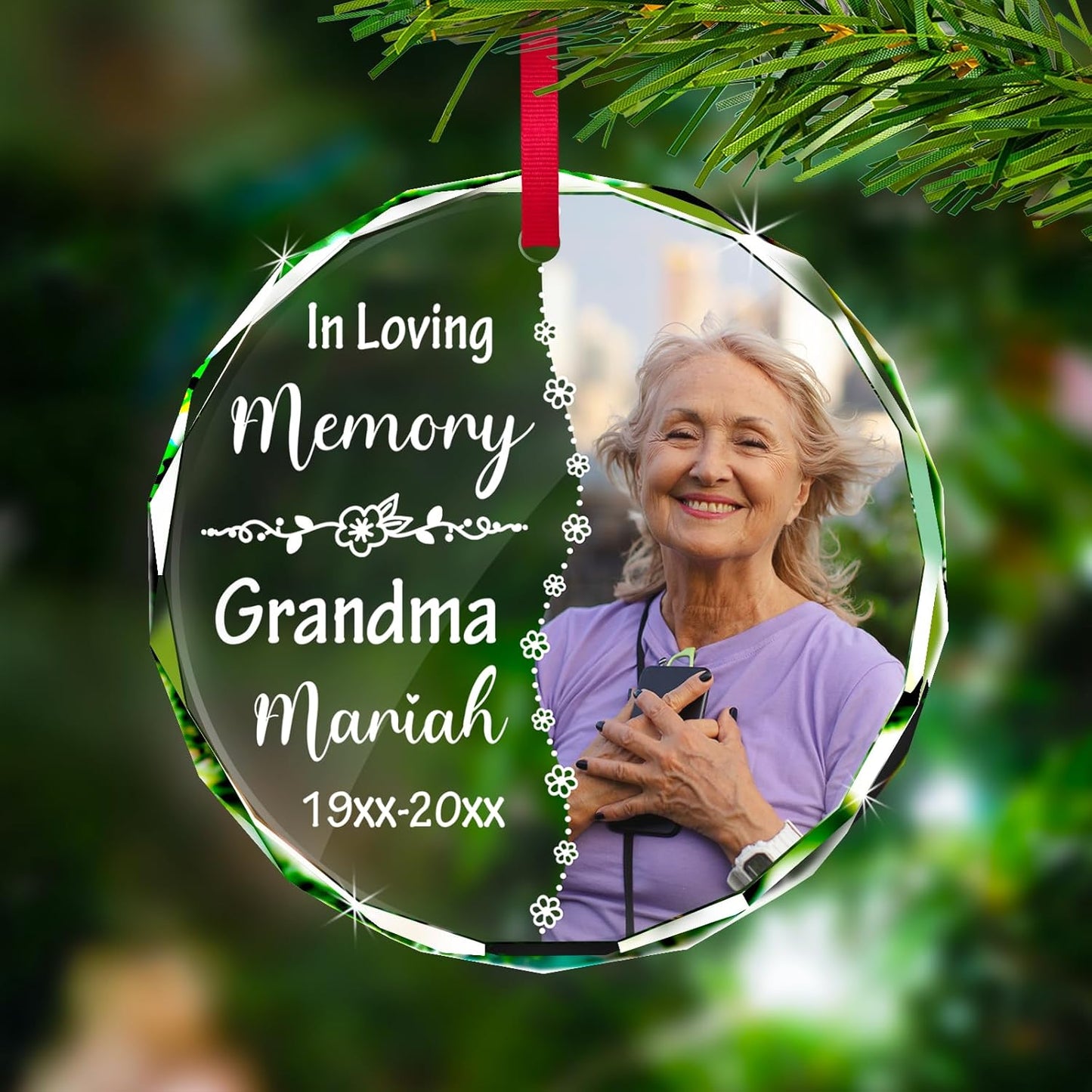 Personalized Christmas Ornament with Photo - Custom in Loving Memory Picture Ornaments, Customized