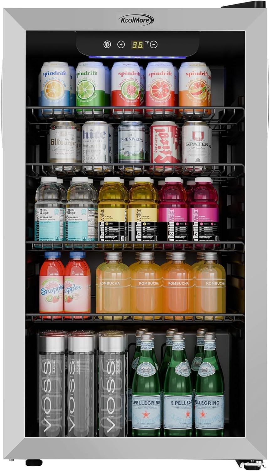 KoolMore 18 in. 3.2 Cu. Ft. Beverage Refrigerator Merchandiser with Stainless Steel Trim and Touch