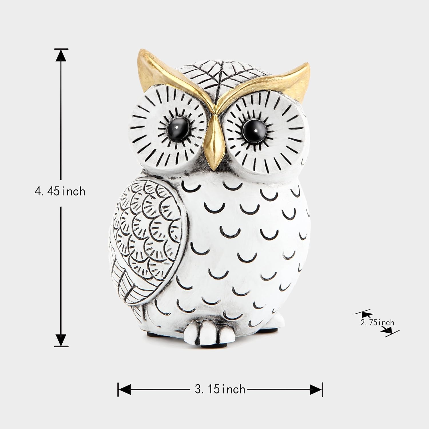 Owl Statue for Home Decor Accents,Owl Decor for Bookshelf Bedroom Living Room Office Table Desk