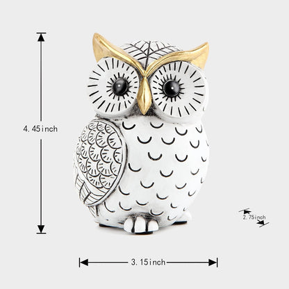 Owl Statue for Home Decor Accents,Owl Decor for Bookshelf Bedroom Living Room Office Table Desk