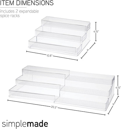 SIMPLEMADE 3-Tier Spice Rack Organizer - Versatile Storage Shelf for Kitchen, Bathroom, Bedroom &
