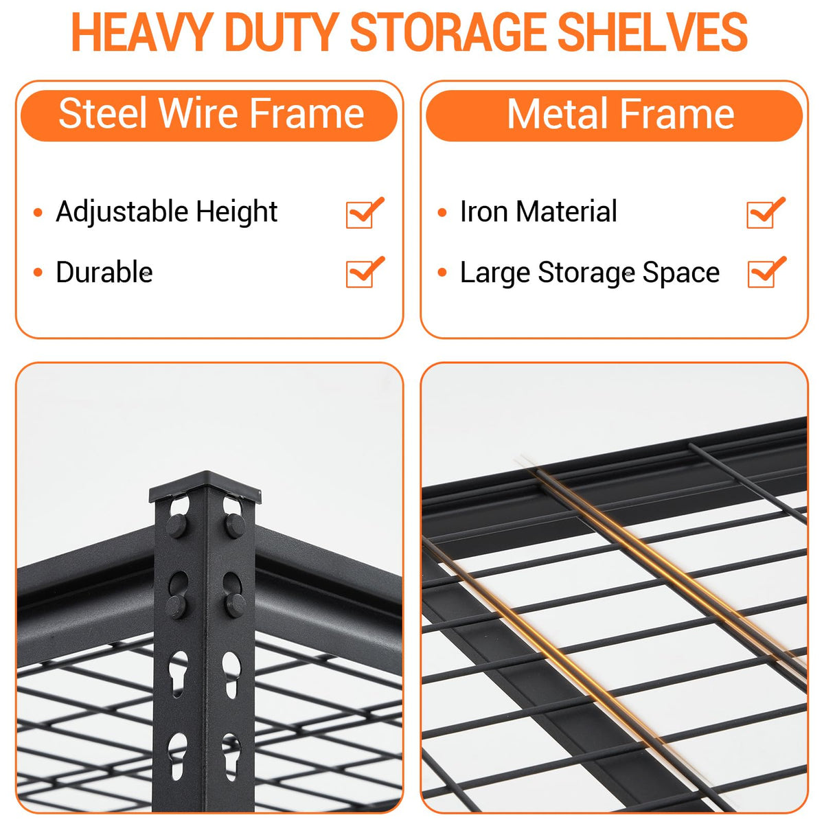 Towallmark Heavy Duty Storage Shelves 48 * 24in, 5 Tier Garage Storage Shelving, Adjustable Metal