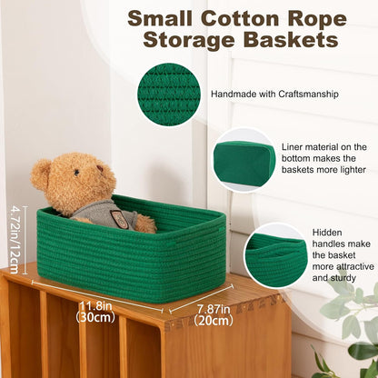 3 Pack Small Storage Baskets for Organizing, Cute Woven Decorative Gift Baskets for Shelves, Mini