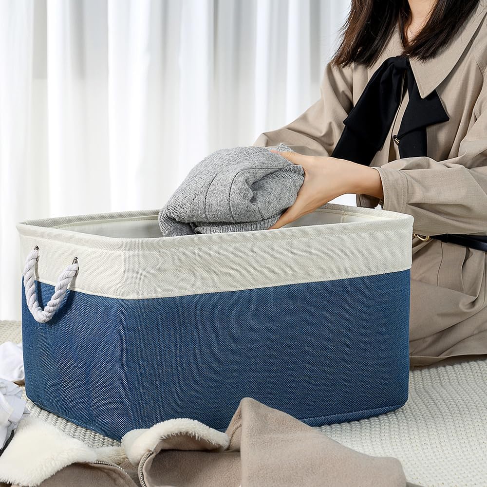 TheWarmHome Organization and Storage Basket for Organizing - X Large 3 Pack 17.7L×13.8W×9.8H in
