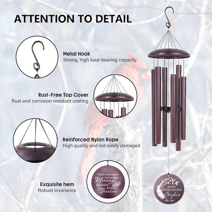 ASTARIN 36" Large Deep Tone Personalized Sympathy Wind Chimes, Memorial Wind Chime for Loss of