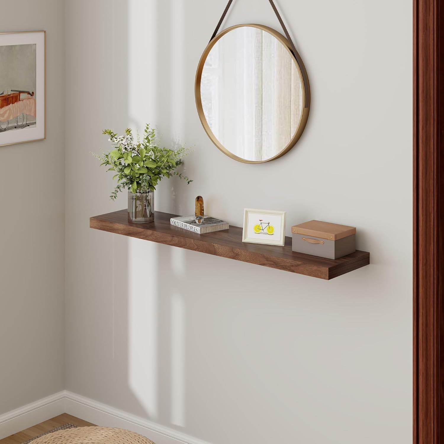 Floating Shelves 48 Inch Long, 48"W x 9"D Wall Shelf Invisible Bracket, 9 Inch Deep Floating Shelf