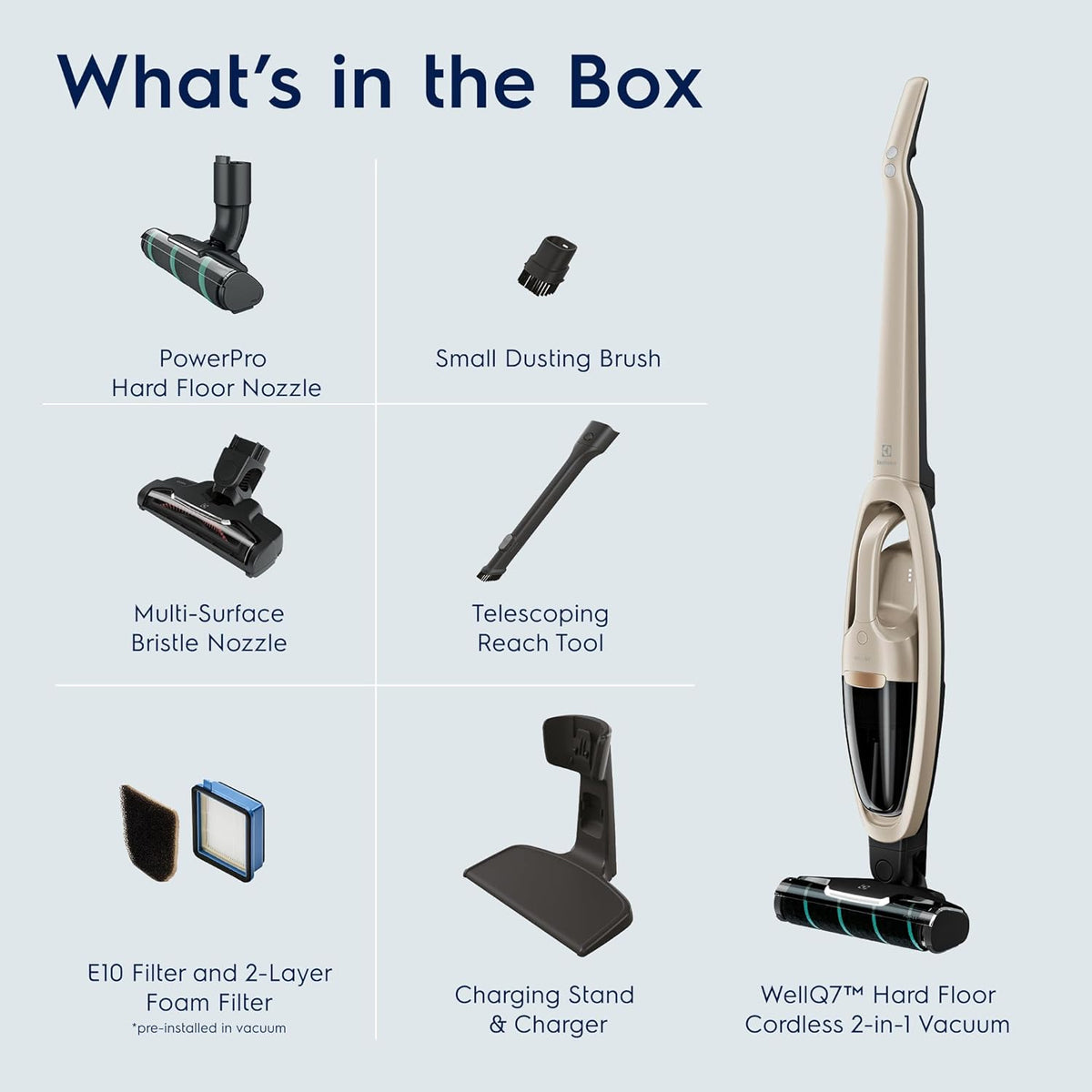 Electrolux WellQ7 Hard Floor Cordless 2-in-1 Vacuum with PowerPro Roller for Hard Surfaces