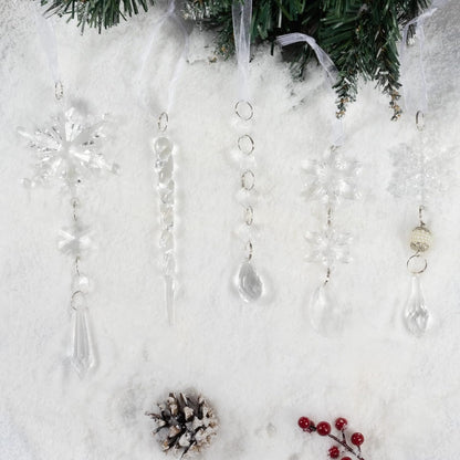 Christmas Tree Decoration Crystal Ornaments - 32pcs Acrylic Christmas Ornaments Snowflake Icicle