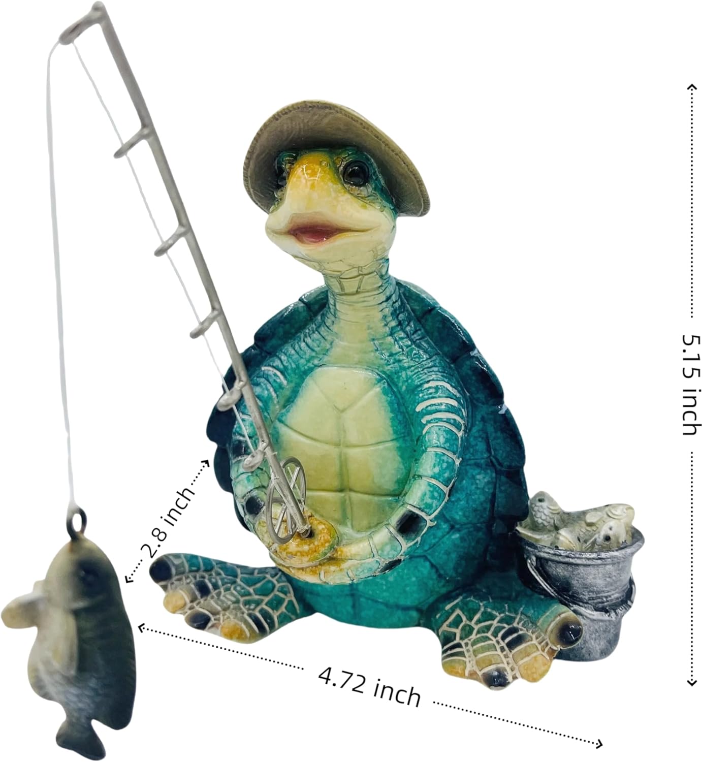 Turtle Fishing Decor, Summer Garden Statues, Nautical Coastal Beach Decorations, Home Office Decor