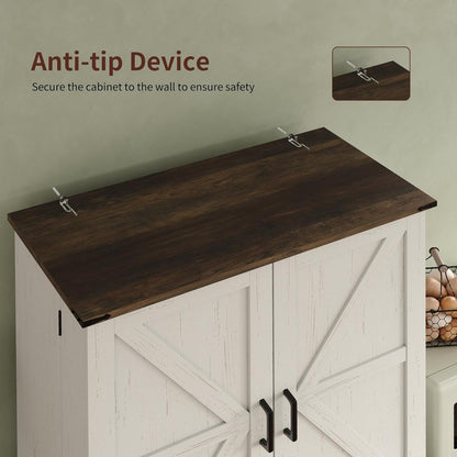72'' Kitchen Storage Pantry Cabinet, Tall Storage Cabinet with 8 Door Shelves, 2 Cabinets and 1