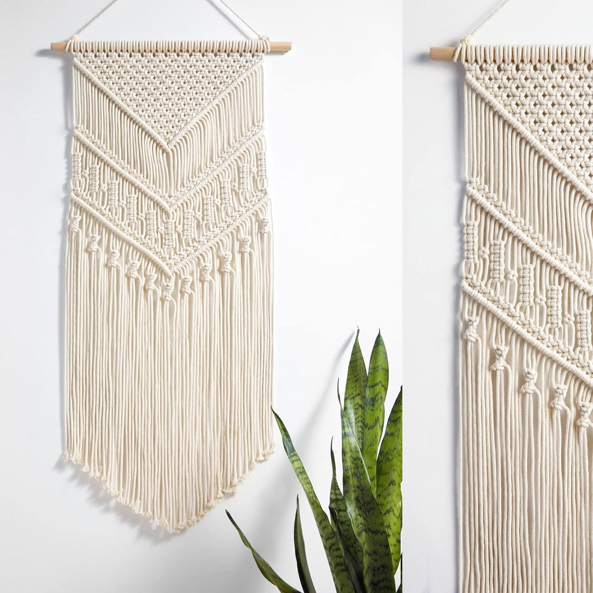 Mkono Macrame Wall Hanging Art Woven Boho Home Décor, Geometric Beautiful Yarn Tapestry Wall Decor
