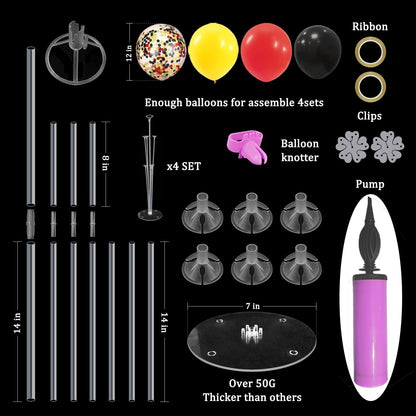 Red Yellow and Black Balloon Stand Centerpiece Table Decorations for Mouse Birthday Movie Night