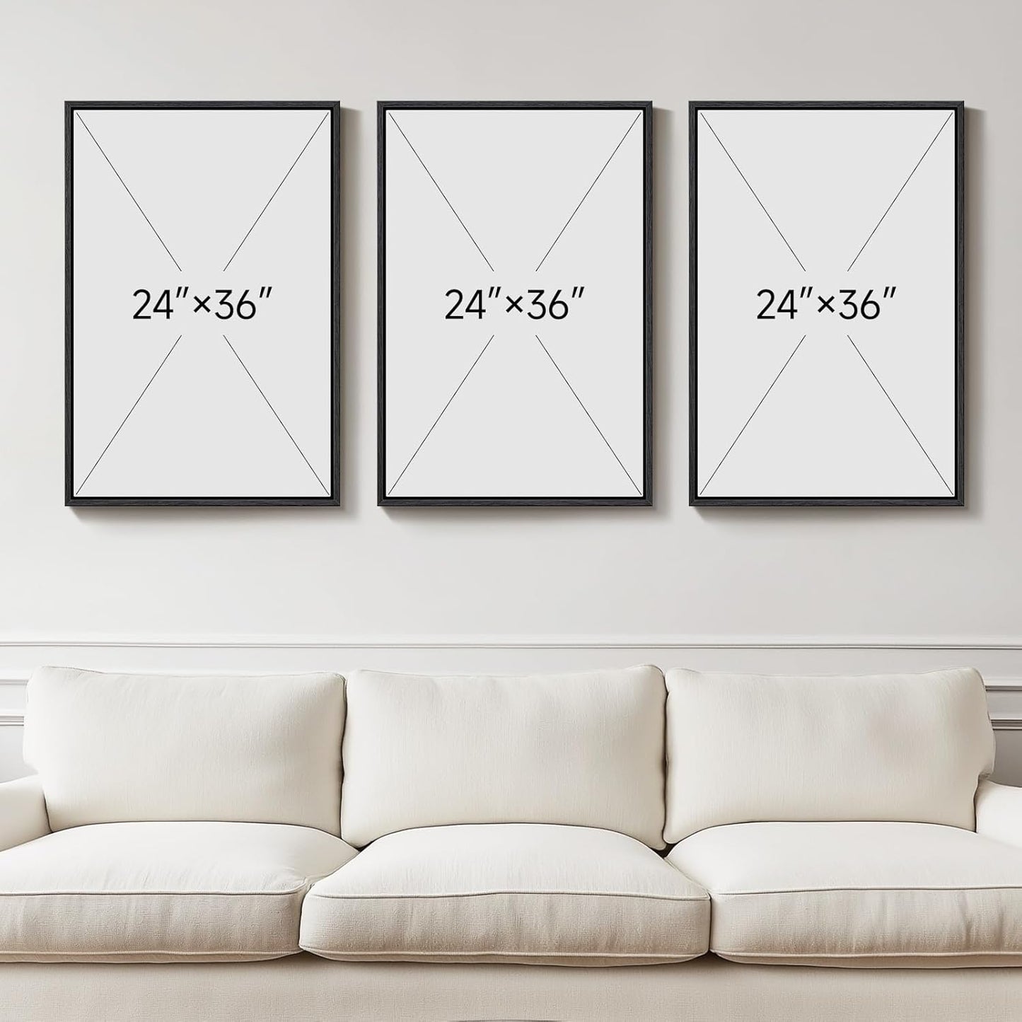 Large Framed Abstract Nature Landscape Wall Art for Living Room, 3 Piece Modern Canvas Prints