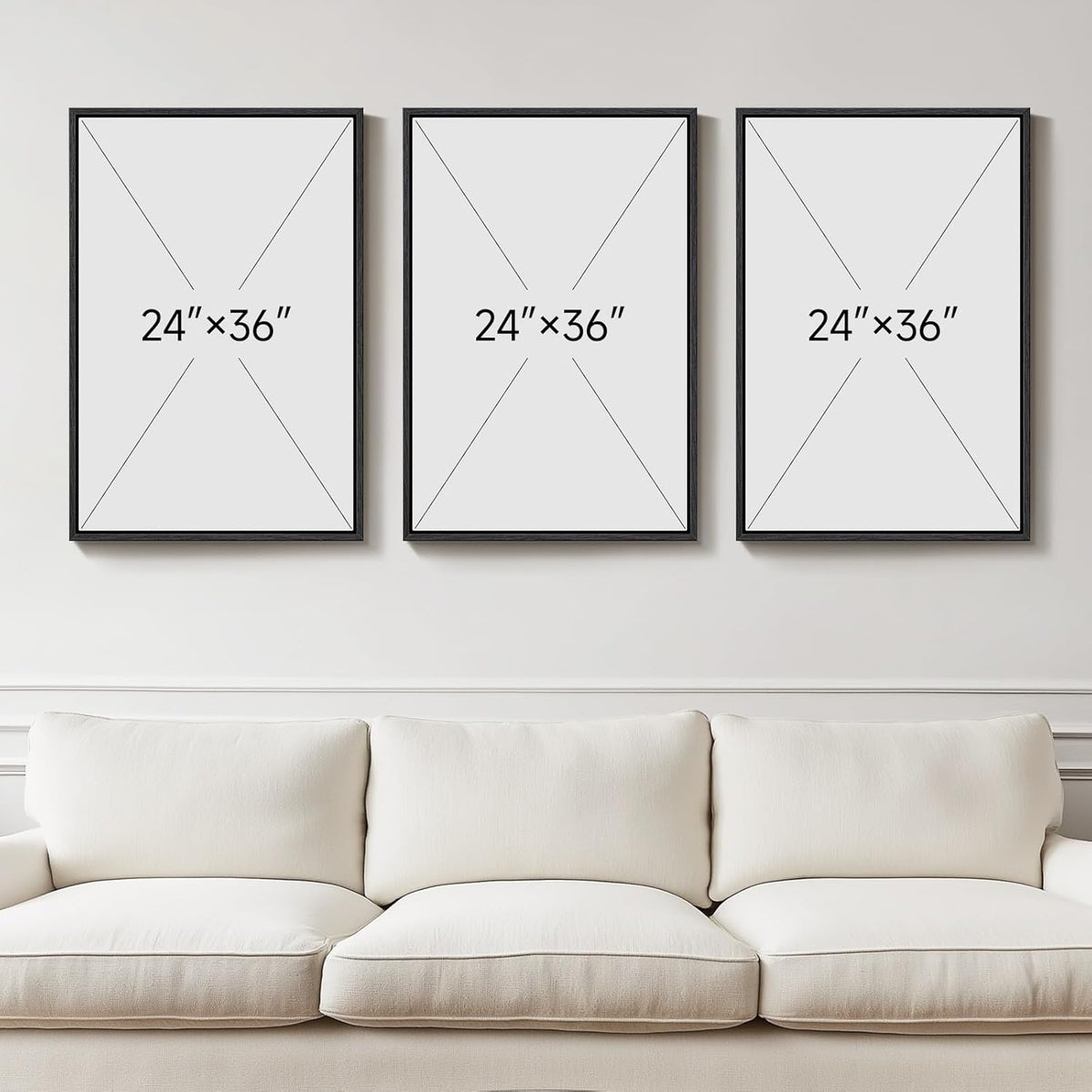 Large Framed Abstract Nature Landscape Wall Art for Living Room, 3 Piece Modern Canvas Prints