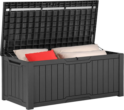YITAHOME 120 Gallon Outdoor Storage Deck Box, Large Resin Patio Storage for Outdoor Pillows, Garden