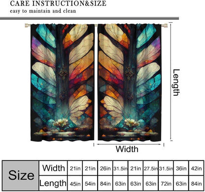 Stained Glass Curtains,Vintage Magical Colorful Abstract Art Home Decor Drapes for Bedroom Living