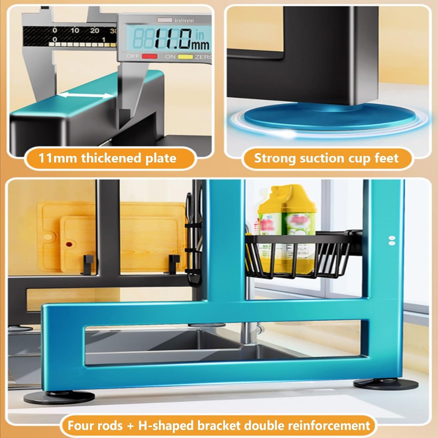 Home Furnishing Over The Sink Dish Drainer Drying Rack 3 Tier Over Sink Dish Rack for,oversink Dish