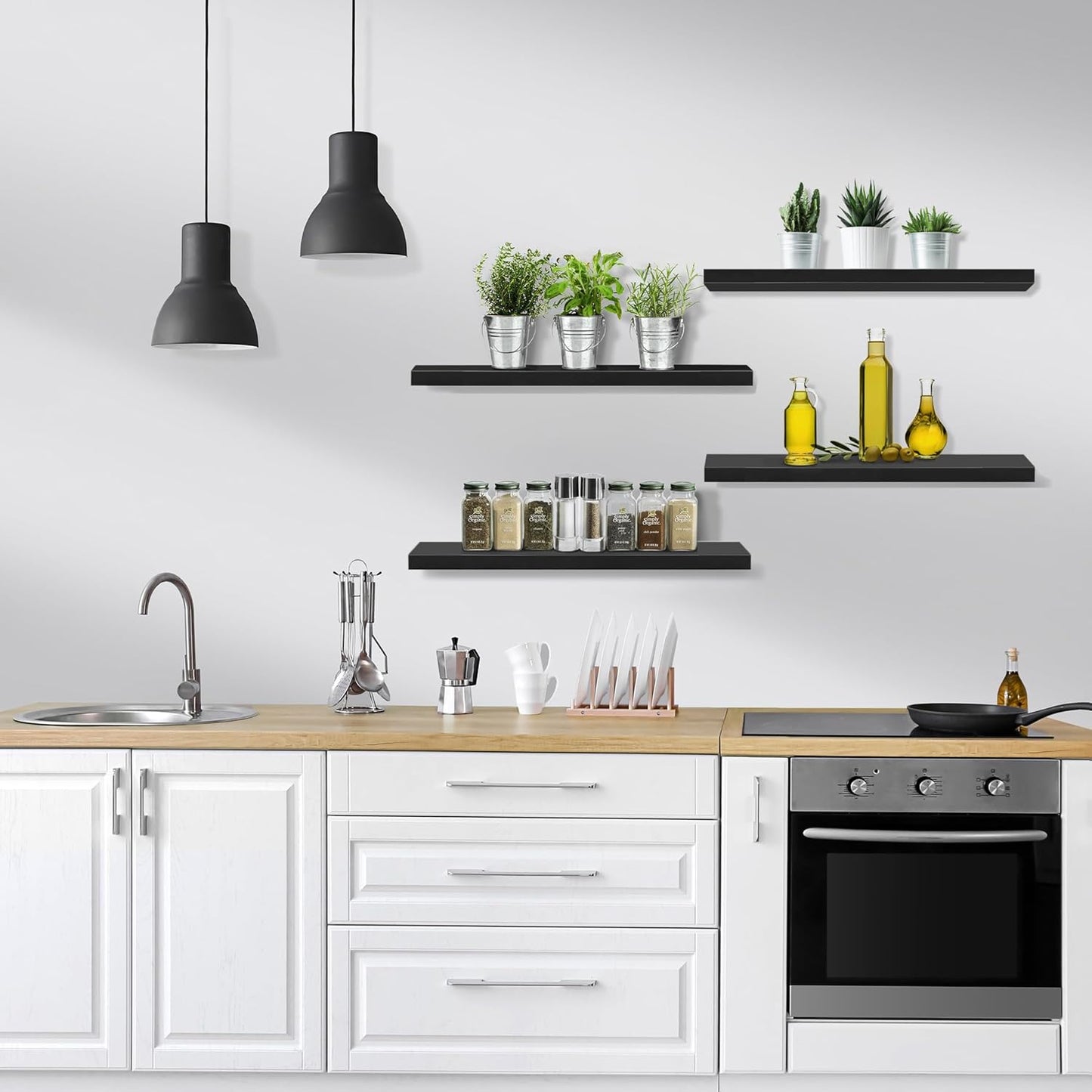 Sorbus Floating Shelves for Wall - 24" Bathroom Shelves, Wall Decor for Bedroom, Kitchen, Living