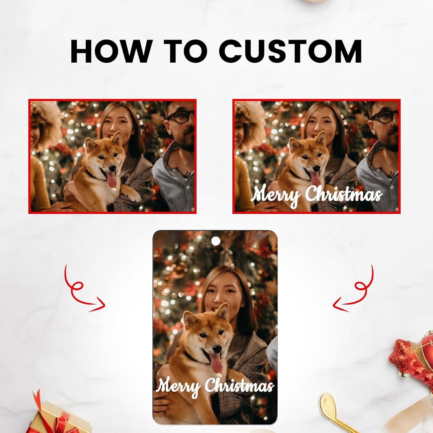 Personalized Christmas Ornaments 2025 Customized with Photo Text Ornament Keepsake Pet First