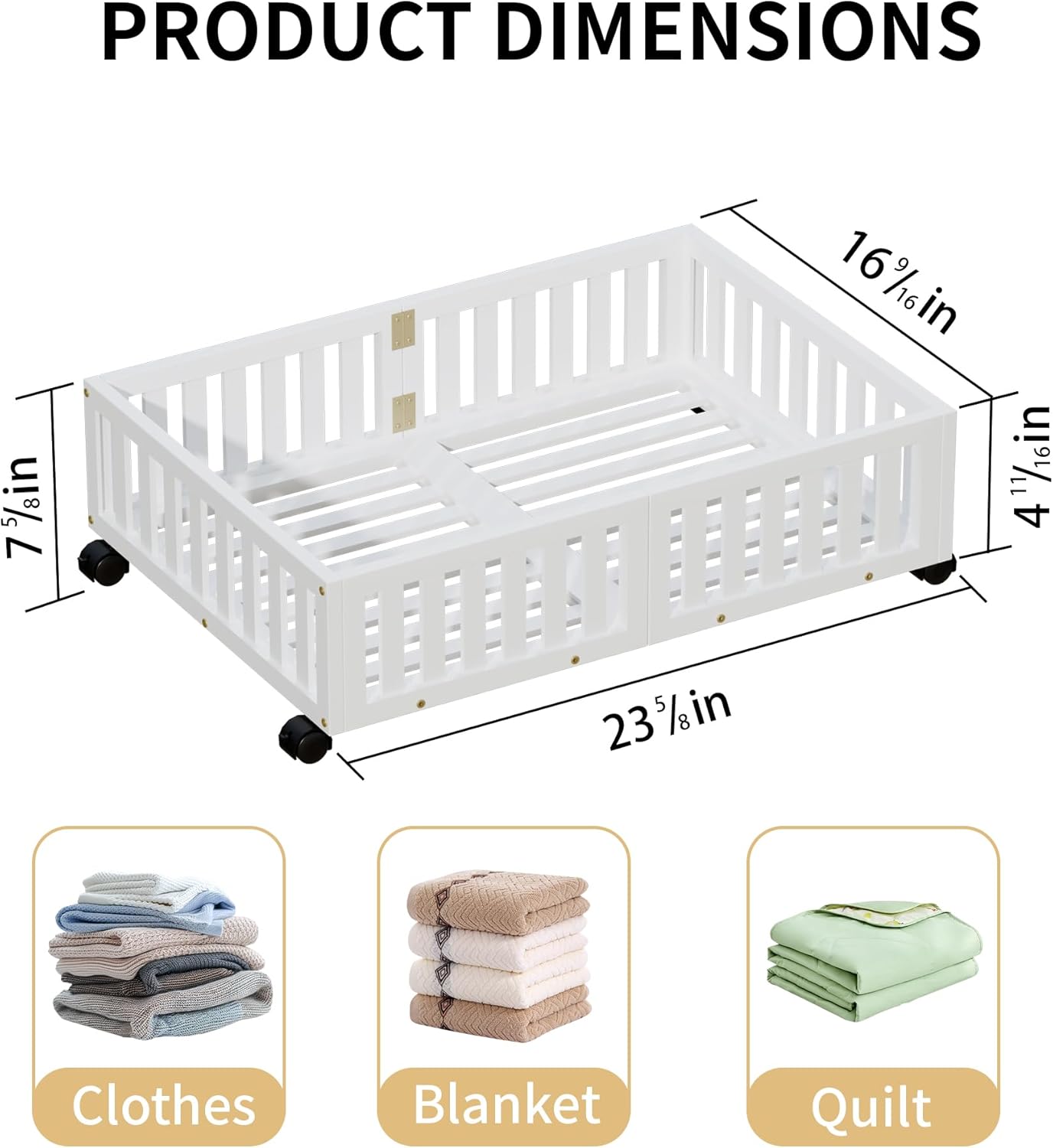 Bamboo Under Bed Storage with Wheels (2-Pack) – Rolling Underbed Shoe Organizer Box for Shoes