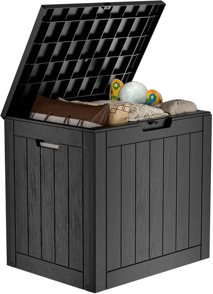 30 Gallon Outdoor Deck Box,Storage Lockable Waterproof Patio Furniture,Garden Tools,Cushions,Pool