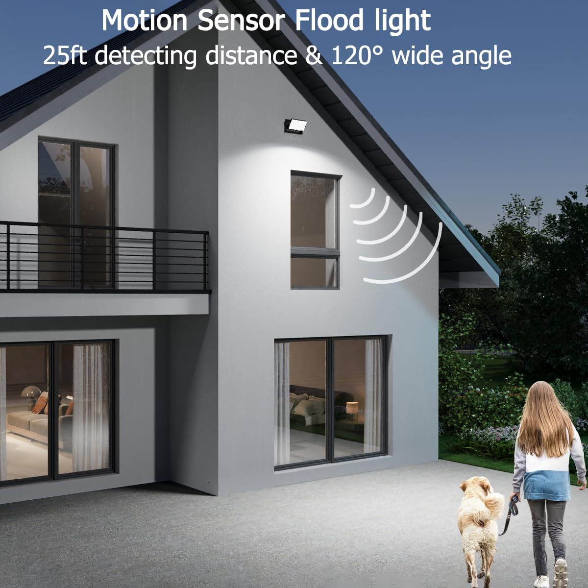 Motion Sensor Outdoor Wall Pack Lights,40W Acrylic LED Porch Lights 360 °Rotation,Waterproof