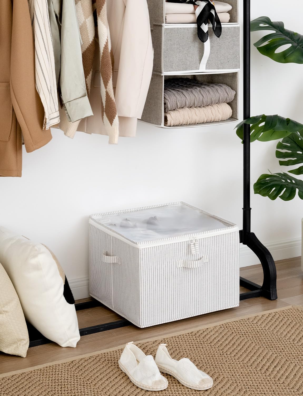 StorageWorks Shoe Organizer for Closet, Fits up to 16 Pairs, Shoe Cubby Storage Containers with