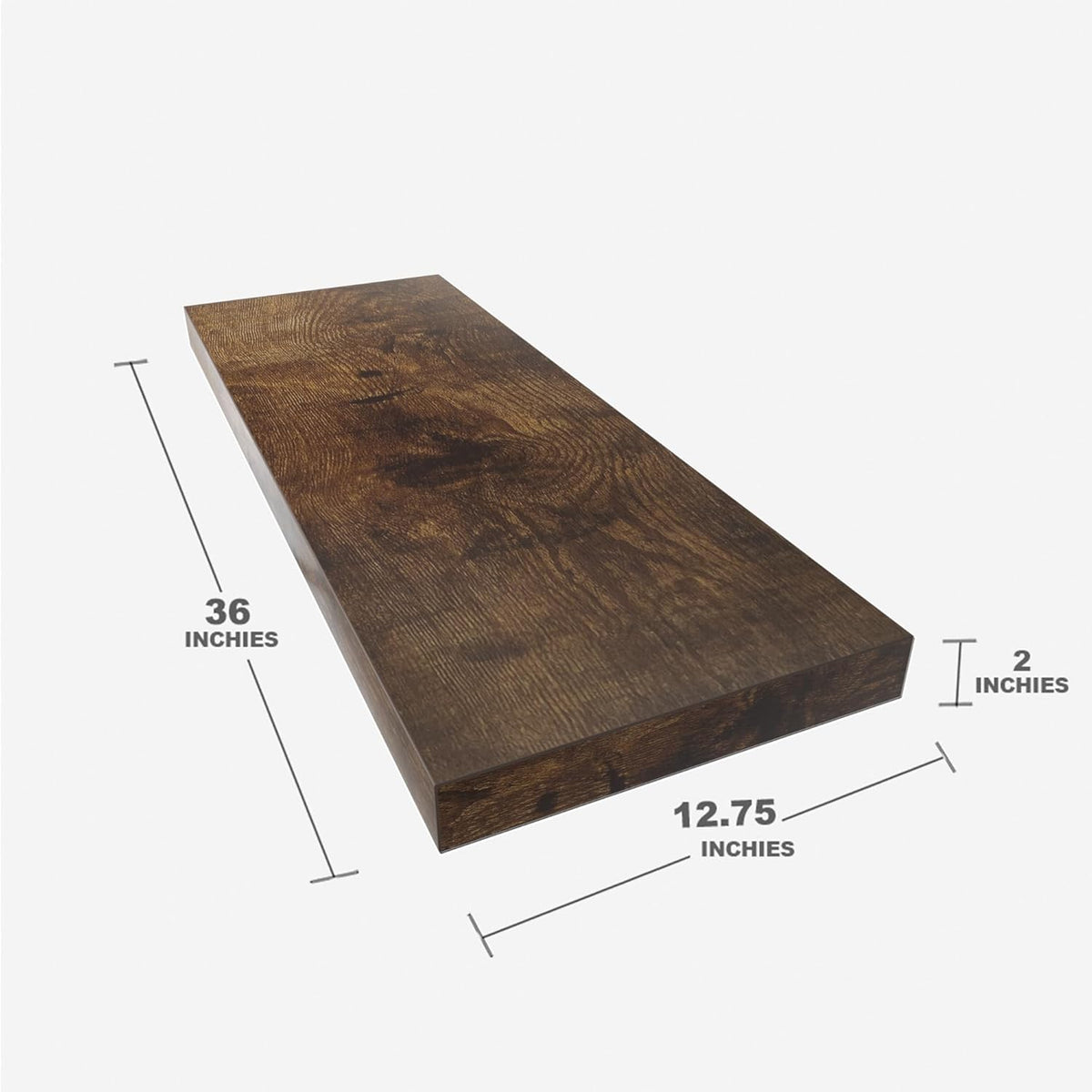 Floating Shelf, Set of 2 Wall Shelf, 36 in W x 12.75 in D x 2 in H Wooden Floating Wall Shelf with