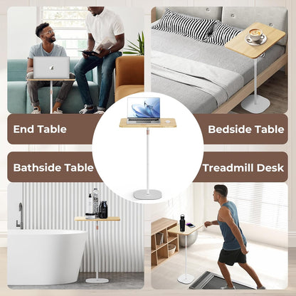 Portable Laptop Floor Stand, Bedside/Sofa Table with Height Adjustable 18''~47'', Stylish Movable