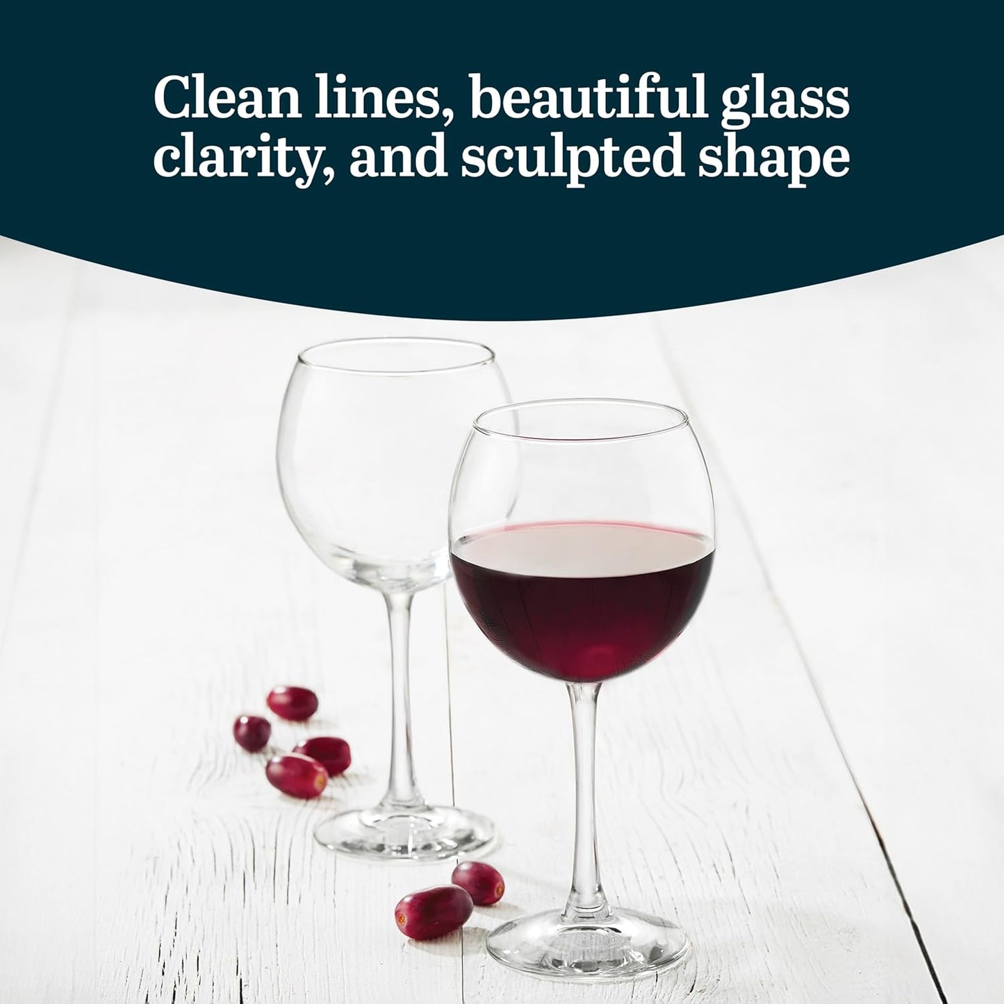 Libbey Midtown Red Wine Glass Set, 18.25 Oz Elegant Large Red Wine Glasses Set of 8, Long Stem